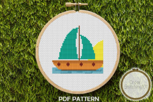 Aqua Sail Boat Modern Cross Stitch Review for Apparel Projects