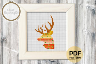 Deer Head Pattern Modern Cross Stitch Review for Business Use