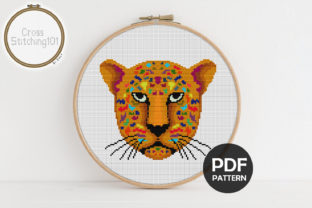 Jaguar Face Modern Cross Stitch Pattern Review for Small Business Merchandise