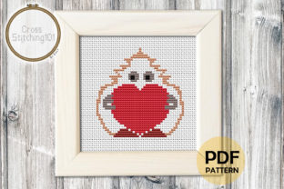 Mascot Holding Heart Modern Cross Stitch Review