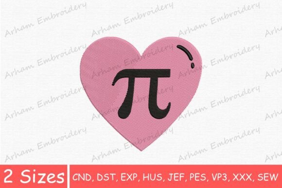 Math Lover Pi Heart Embroidery Review